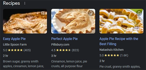 recipe search result